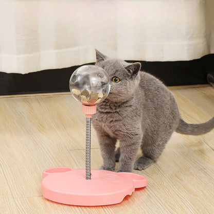Treat-Dispensing Wobbling Toy for Cats