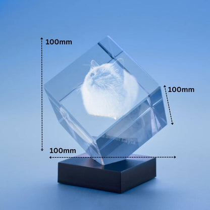 Custom 2D/3D Crystal Cube with Laser Engraving