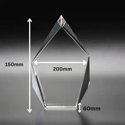 Custom 2D/3D Crystal Souvenir in the Shape of a Gemstone with Laser Engraving