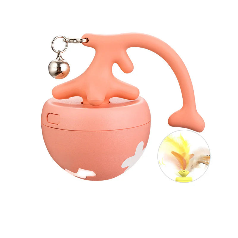 Interactive Cat Toy Ball with Feathers