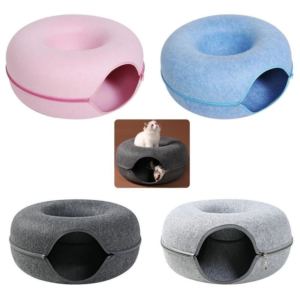 2-in-1 Donut Bed for Cats and Cave