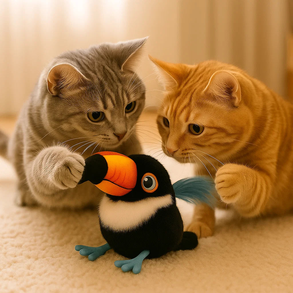 Cat Toy with Flying and Chirping Birds