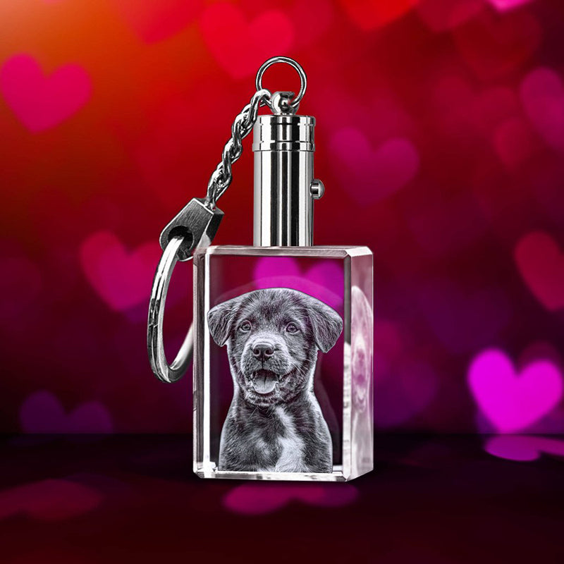 Custom 2D/3D Crystal Keychain with Laser Engraving