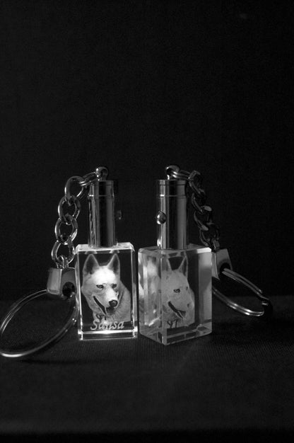 Custom 2D/3D Crystal Keychain with Laser Engraving